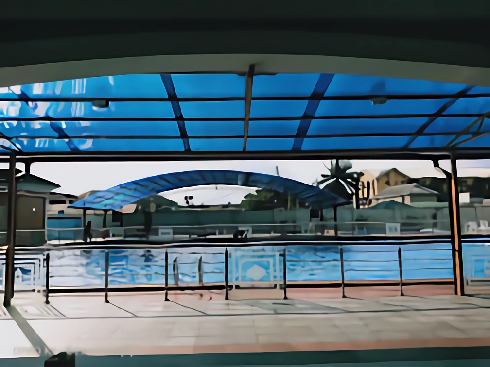 Evening pool view at Jubilee Retreat